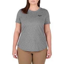 Milwaukee Freeflex S Short Sleeve Women's Round Neck Gray Tee Shirt