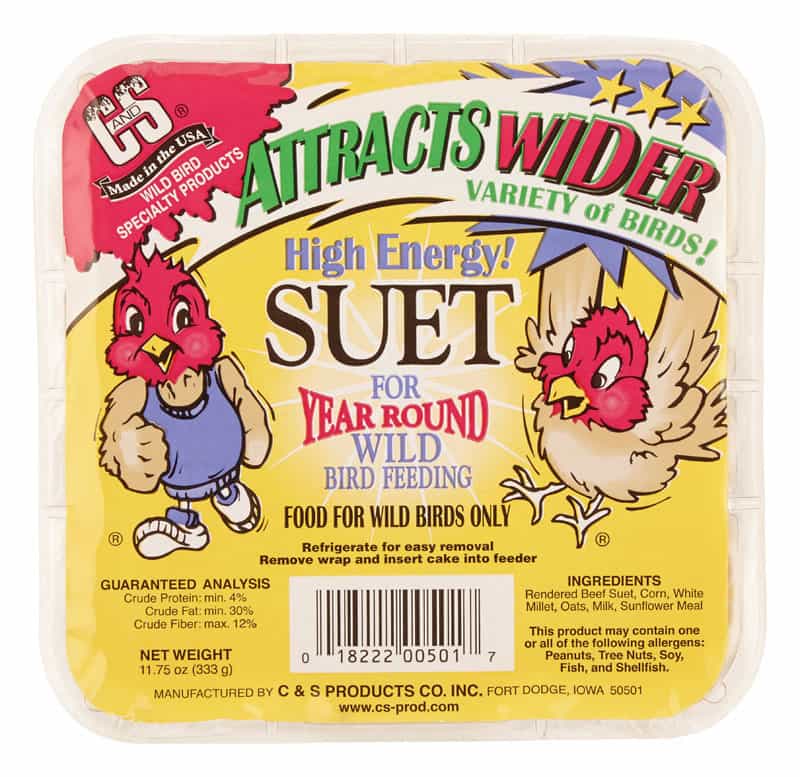 C&S Products High Energy Assorted Species Wild Bird Food Beef Suet 11.