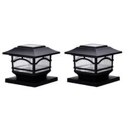 Maxsa Matte Black Solar Powered 1 W LED Fence Light 2 pk