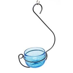 Backyard Essentials Bluebirds Glass Treat Mealworm Feeder