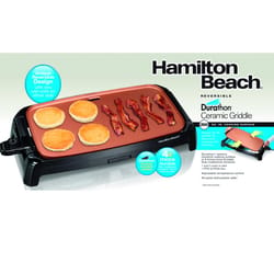 Hamilton Beach Durathon 26.5 in. L X 10.7 in. W Ceramic Nonstick Surface Copper/Black Reversible Gri