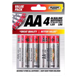 Blazing Voltz AA Alkaline Batteries 4 pk Carded