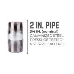 STZ Industries 3/4 in. MIP each X 3/4 in. D MIP Galvanized Steel 2 in. L Nipple