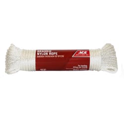 Ace 1/2 in. D X 50 ft. L White Twisted Nylon Rope Ace 1/2 in. D X 50 ft. L White Twisted Nylon Rope