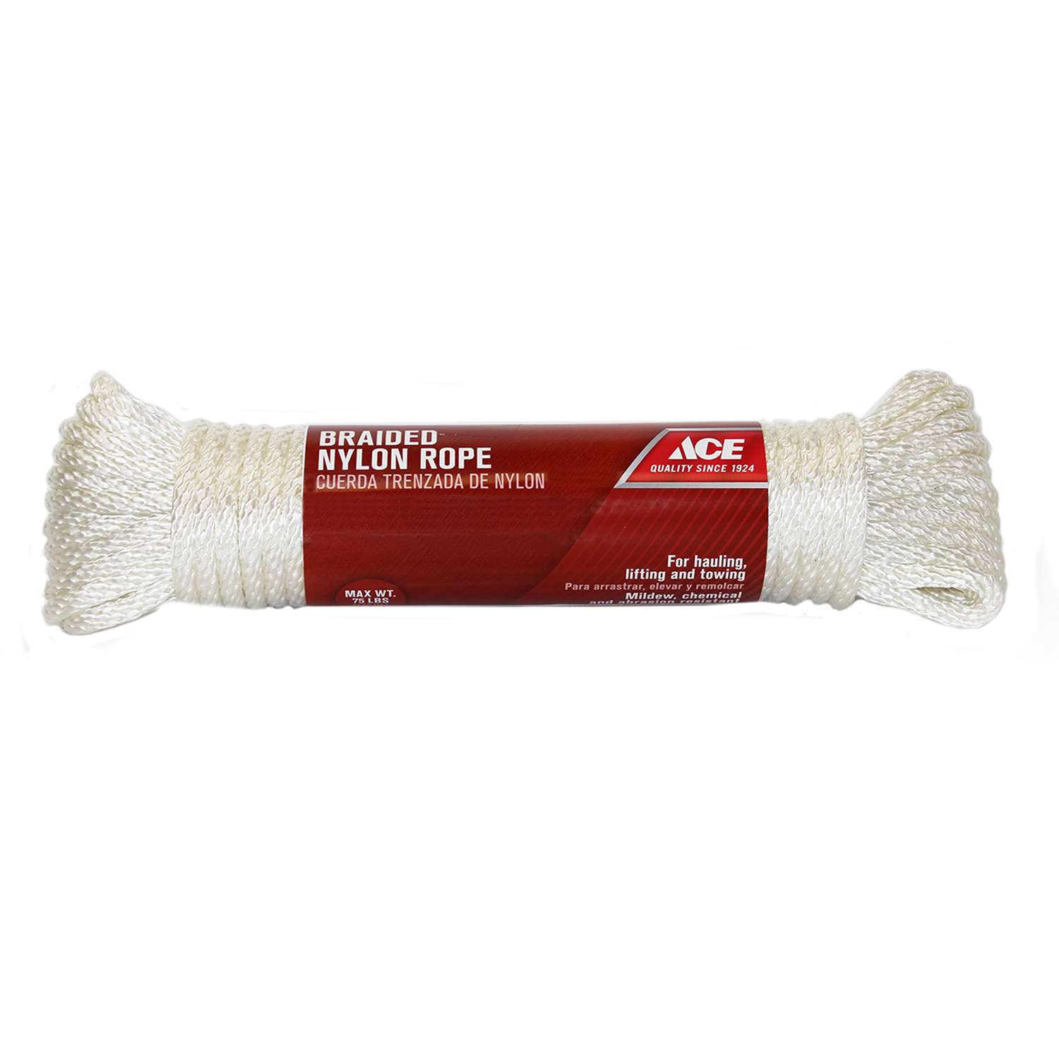Ace 1/4 in. D X 50 ft. L White Solid Braided Nylon Rope Ace Hardware