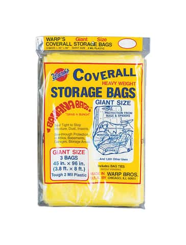 Warp Brothers Oversize Storage Bags, 45 X 96 in, Yellow, 3 per package, 3  PAK