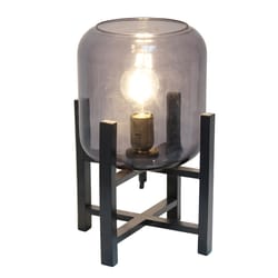 Simple Designs 13.38 in. Black Table Lamp