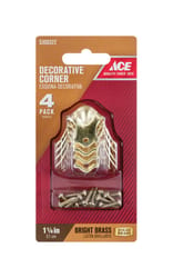 Ace Bright Brass Decorative Corner 1.25 in. 1.75 in. 4 pk