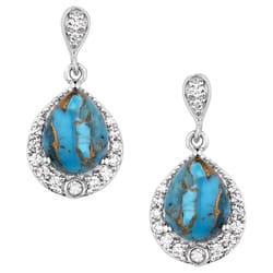 Montana Silversmiths Women's Blue Rivers Silver/Turquoise Earrings One Size Fits Most