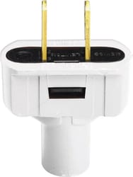Leviton Residential Vinyl Straight Blade Plug 1-15P 18-14 AWG 2 Pole 2 Wire