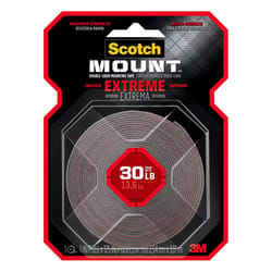 3M Scotch Mount Double Sided 1 in. W X 125 in. L Mounting Tape Black