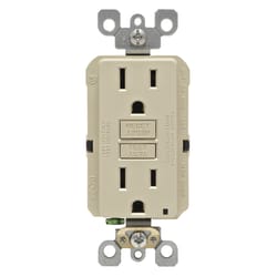 Leviton SmartlockPro 15 amps 125 V Duplex Ivory GFCI Outlet 5-15R 1 pk