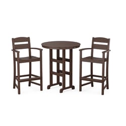 POLYWOOD Ivy Terrace 3 pc Brown Plastic Bar Height Set