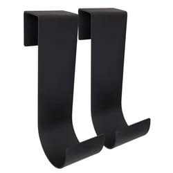MIDE Products 10 in. L Powder Coated Black Aluminum Long Slip-On Hook 25 lb. cap. 2 pk
