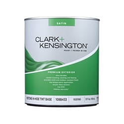 Clark+Kensington Satin Tint Base Mid-Tone Base Exterior Paint and Primer Exterior 1 qt