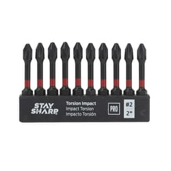 Stay Sharp Phillips #2 X 2 in. L Torsion Screwdriver Bit S2 Tool Steel 10 pk