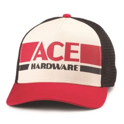 Ace Vintage Threads Headwear Logo Baseball Cap Black/Ivory/Red One Size Fits Most
