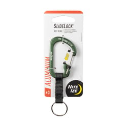 Nite Ize SlideLock 3/8 in. D Aluminum Olive Carabiner Key Ring