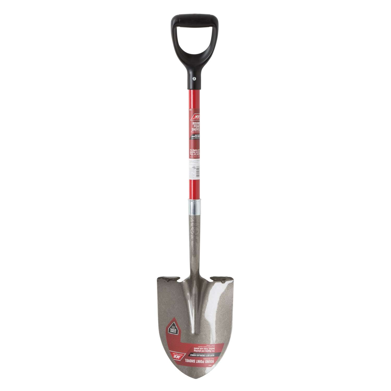 Ace Steel 9 in. W x 39 in. L Round Point Shovel Fiberglass Handle Ace
