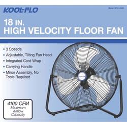 KOOL-FLO 22.2 in. H X 18 in. D 3 speed High Velocity Fan