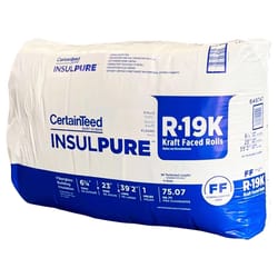 Certainteed 23 in. W X 470 in. L X 6.25 in. R-19 Kraft Faced Fiberglass Insulation Roll 75.07 sq ft