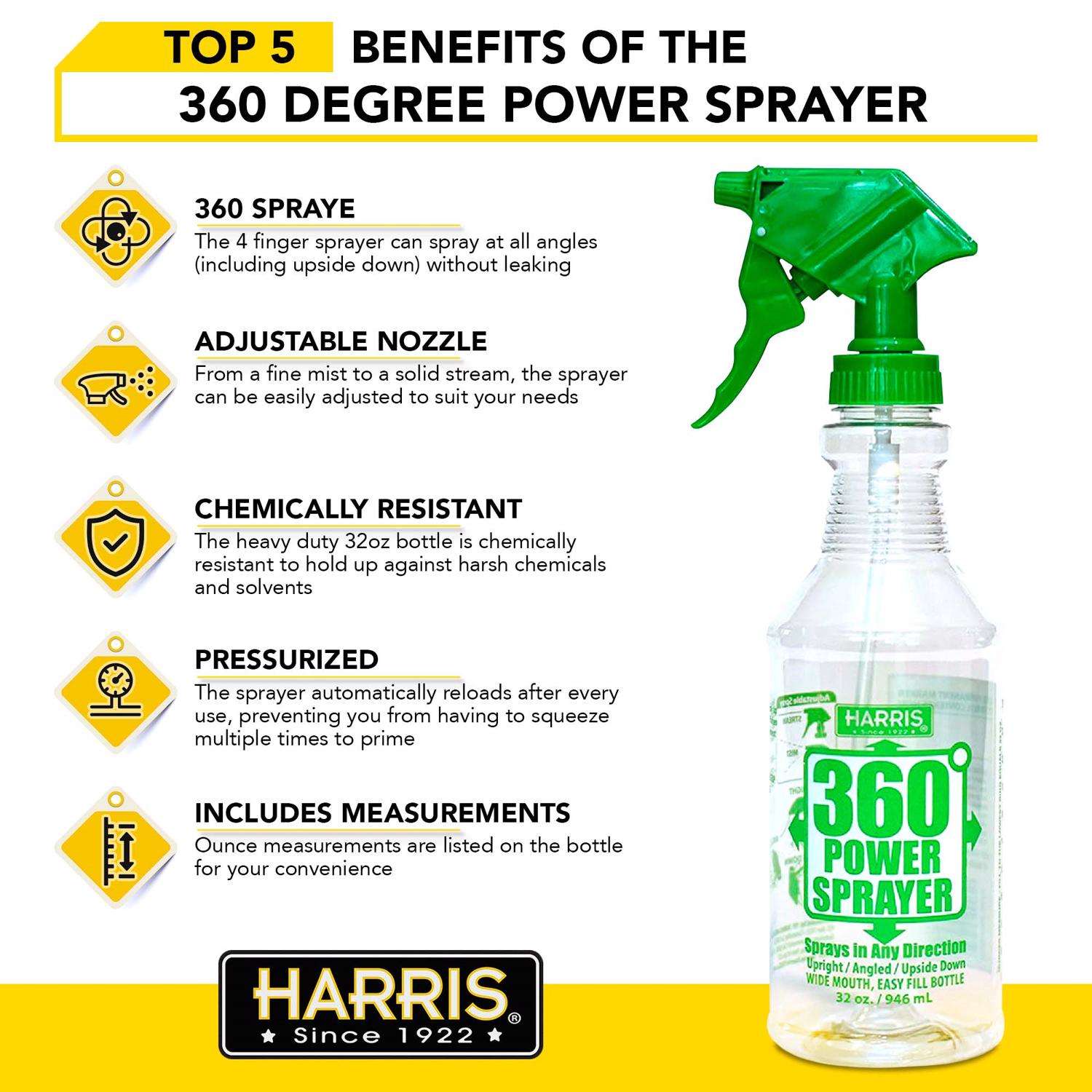 Harris Chemically Resistant Professional Spray Bottles, 32oz 3