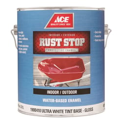 Ace Rust Stop Indoor and Outdoor Gloss Ultra White Water-Based Enamel Rust Prevention Paint 1 gal