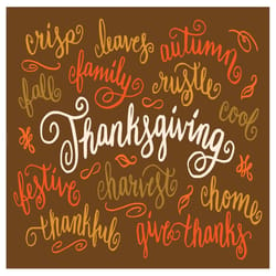 Modern Mat 32 in. W X 20 in. L Multi-Color Thanks Giving Polyester Door Mat