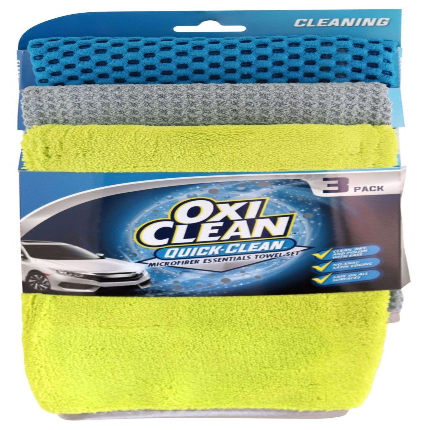 OxiClean 14 in. L X 14 in. W Microfiber Cleaning Cloth 3 pk Ace Hardware