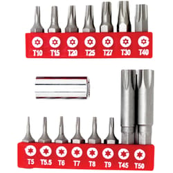 Performance Tool Project Pro Star Drive Bit Set Steel 16 pc