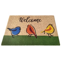 First Concept 18 in. W X 30 in. L Multi-Color Welcome Birds Coir Door Mat