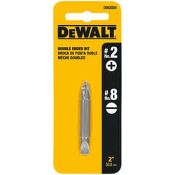 DeWalt Phillips/Slotted #2/#8 X 2 in. L Double-Ended Screwdriver Bit Heat-Treated Steel 1 pc