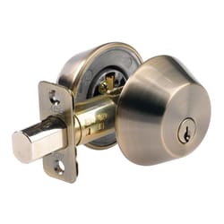 Ace Antique Brass Chrome Double Cylinder Deadbolt