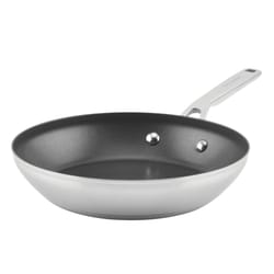 KitchenAid Brushed Stainless Steel Skillet 9.5 in. Black/Silver