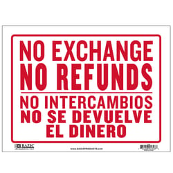 Bazic Products Bilingual White Informational Sign 9 in. H X 12 in. W