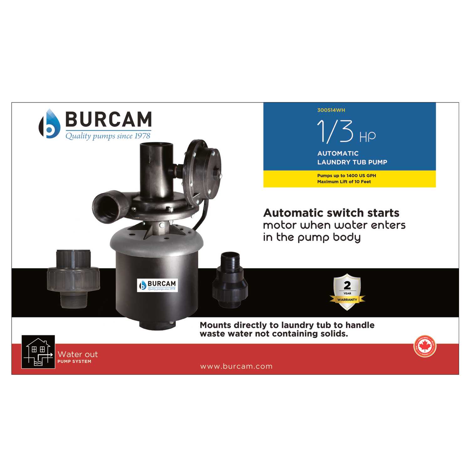 Burcam Thermoplastic Laundry Tub Pump 1 3 Hp Ace Hardware