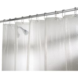 iDesign 72 in. H X 72 in. W Clear Raindrop Shower Curtain EVA