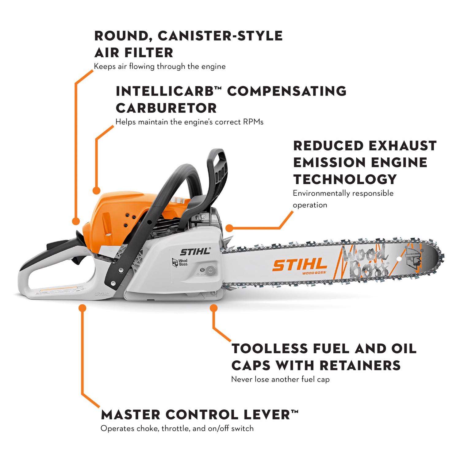 STIHL MS 251 18 in. 45.6 cc Gas Chainsaw - Ace Hardware