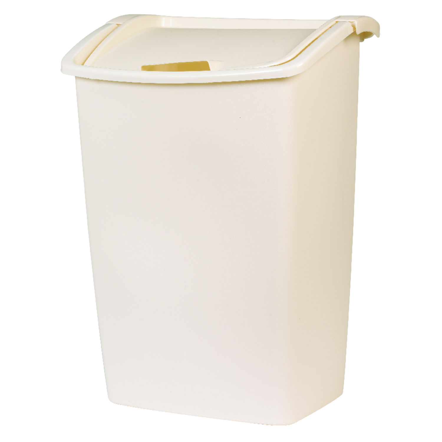 Rubbermaid FG280300BISQU Dual-Action Swing Lid Trash Can for Home