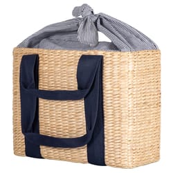 Picnic Time Parisian 6.3 in. L X 14.2 in. W X 10.6 in. H Beige/Navy Picnic Basket