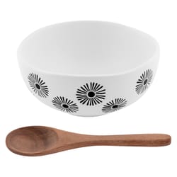 Karma Milo Black/White Stoneware Nut Bowl 1 pk