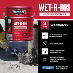 Black Jack Wet-R-Dri Gloss Black Patching Cement All-Weather Roof Cement 3.6 qt