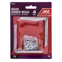 Ace 3 in. H X 4.75 in. W X 3 in. D Zinc Inside L Corner Brace