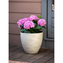 Southern Patio 12 in. H X 13 in. D Resin Egg Planter Natural