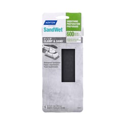 Norton SandWet 9 in. L X 3 in. W 600 Grit Silicon Carbide Sanding Sheet 6 pk