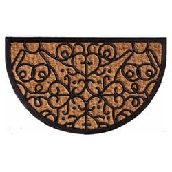 Home & More Fantasia 18 W X 30 L Black/Brown Half Circle Coir Door Mat