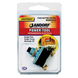 Jandorf 16 amps Single Pole Push Button Power Tool Switch Black/Silver 1 pk