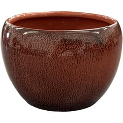 Robert Allen 5 in. D Steel Petite Braeburn Planter Sienna Haze