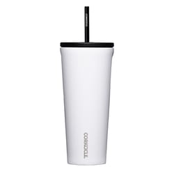 Corkcicle Cold Cup 24 oz Gloss White BPA Free Insulated Straw Tumbler