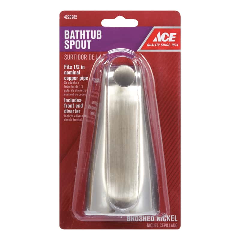Ace n/a Brushed Nickel Bathtub Diverter Spout Ace Hardware